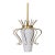 1950s Italian Brass and White Glass Pendant Light For Sale