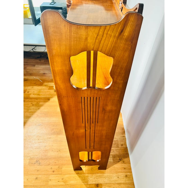 Art Nouveau Walnut Veneered Cabinet with Mirror Top from Nic. Eckel Kaiserslautern, 1890s For Sale - Image 3 of 18
