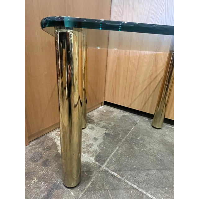 Metal Vintage Pace Collection Brass and Glass Side Table For Sale - Image 7 of 10