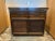 Fantastic MCM Henredon Campaign Style Walnut and Rattan Rolling Bar/Cabinet With Expandable Flip Top. Features 1-Drawer...