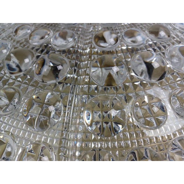 Lyfa Flush Mount Chandelier in Glass and Brass by Carl Fagerlund for Lyfa, 1960s For Sale - Image 4 of 9