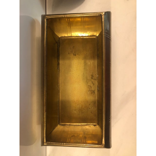 Brass 1950s Contemporary Solid Brass Rectangle Planter For Sale - Image 8 of 9