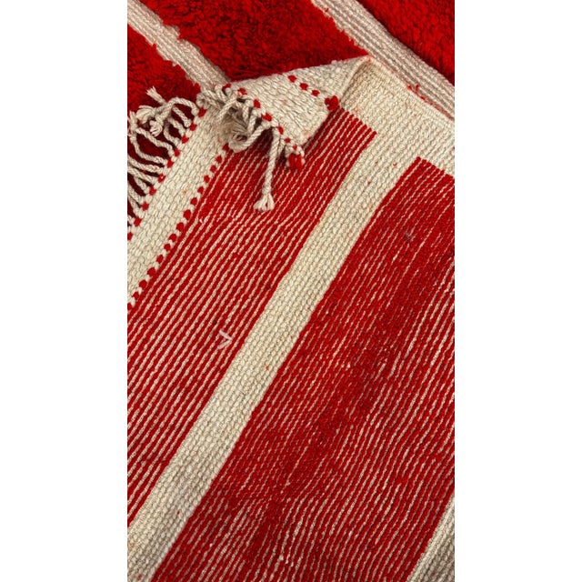 Graphic Red Moroccan Berber Rug For Sale - Image 14 of 14