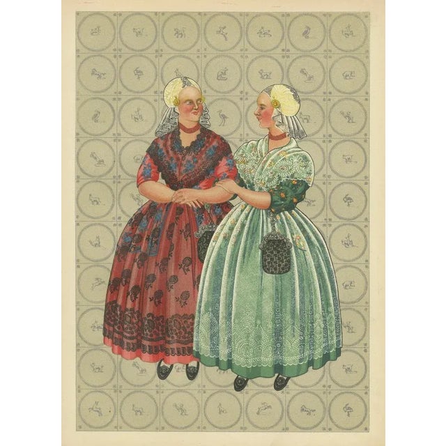 Paper Friesland Gala Dress with Gold Caps and Coral, 1932, Paper For Sale - Image 7 of 10