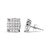 Contemporary 10K White Gold 3/4 Cttw Princess Diamond Composite Cushion Shape Stud Earrings (I-J Color, I1-I2 Clarity) For Sale - Image 3 of 4