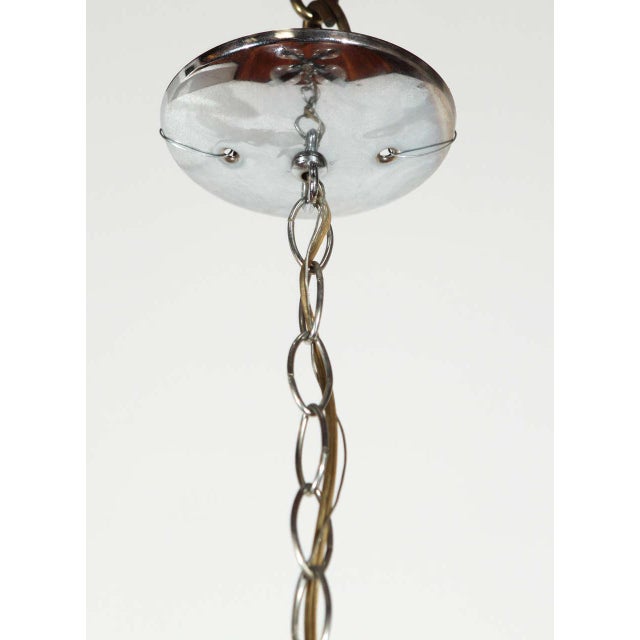1960s Chrome & 4 Round Crackle Glass Globes Chandelier For Sale - Image 9 of 10