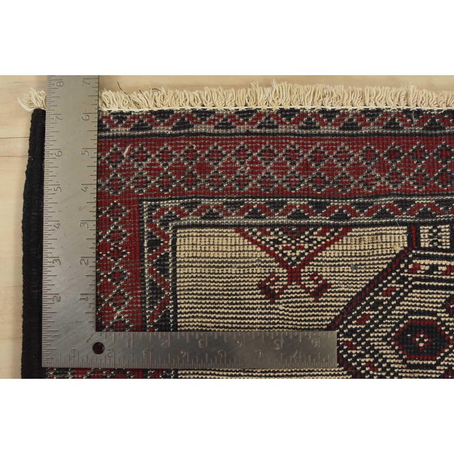 Textile Baloch Rug 2′ X 2’10” Ivory Wool Vintage Tribal Hand-Knotted Oriental Carpet For Sale - Image 7 of 7