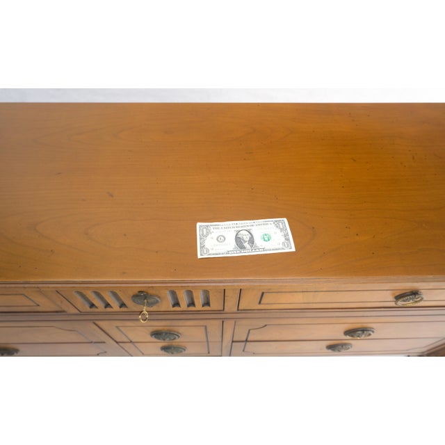 Brown Baker Fruitwood 72" Long 9 Drawers Dresser Credenza Cabinet MINT! For Sale - Image 8 of 18