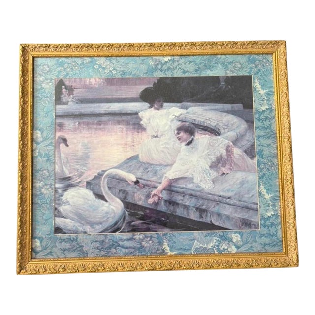 1900's the Swansby the French Artist Joseph MariusAvy Reproduction Print For Sale