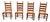 Vintage Shaker Style High Ladder Back Solid Wood Dining Chairs. Set of 4. For Sale