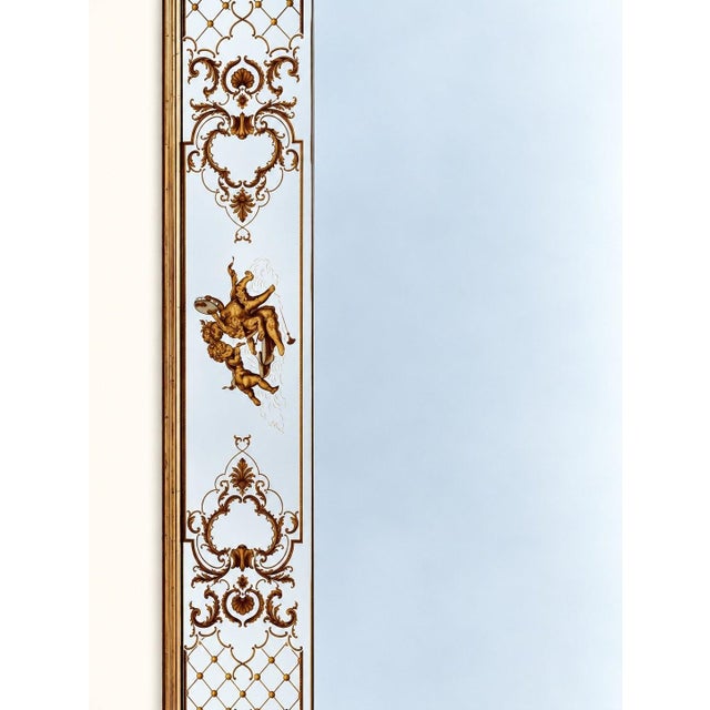 Antique Art Nouveau Style Brasserie Mirror in Gilded Wood, 1890s For Sale - Image 3 of 5