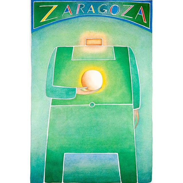 Jean-Michel Folon, Soccer World Cup 1982, Lithograph For Sale - Image 4 of 5