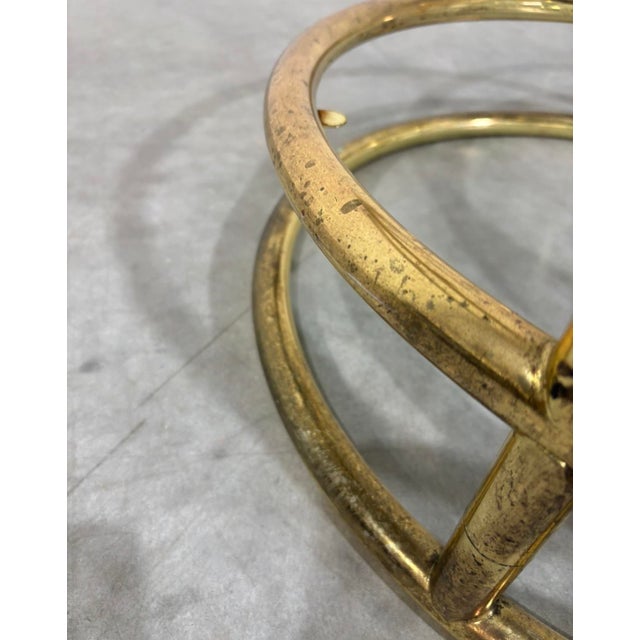 Postmod Gold & Smoked Glass Swivel Tiered Coffee Table For Sale - Image 10 of 11