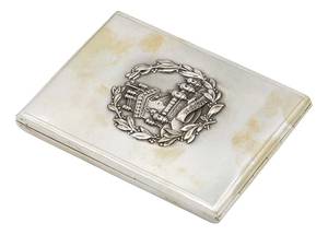 Rectangular Silver Cigarette Case with Low Reliefs