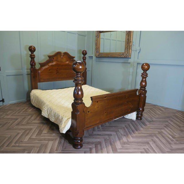 Chunky Pine King Size Double Bed, 1960 For Sale - Image 3 of 9