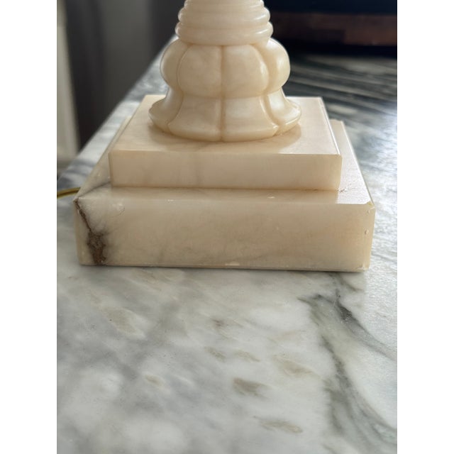 Stone Restoration Hardware Style Neoclassical Column Lamp For Sale - Image 7 of 15