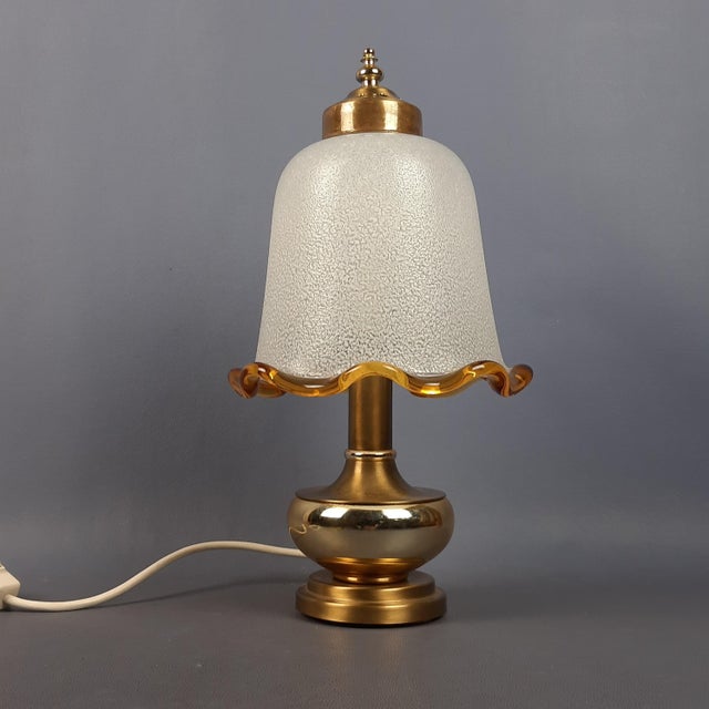 Modern Murano Glass and Brass Mushroom Table Lamp, 1970s For Sale - Image 4 of 15