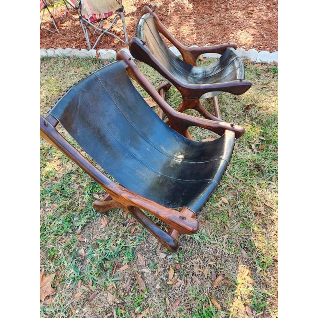 Vintage MCM Don Shoemaker Cocobolo Rosewood Sloucher Lounge Chairs ~ Set of 2 For Sale - Image 9 of 9