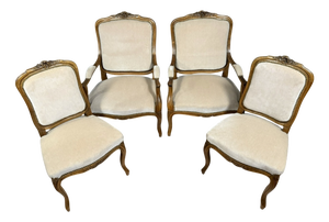 Louis XV Style Chairs in Molded and Carved Wood, 1900s, Set of 4