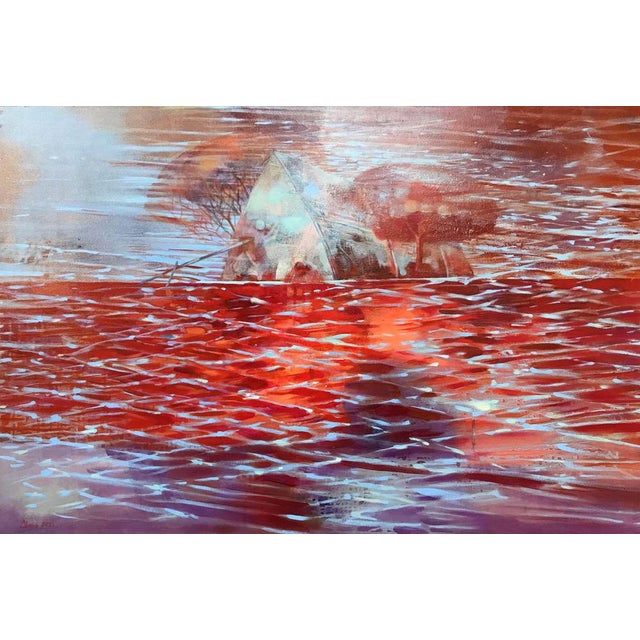 Antra Ivdra, Island of the Previous Day, Oil on Canvas For Sale - Image 4 of 4