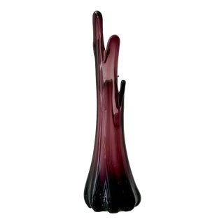 Vintage Murano Glass Vase in Violet, 1950s For Sale