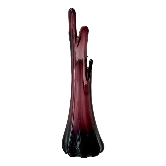 Vintage Murano Glass Vase in Violet, 1950s For Sale