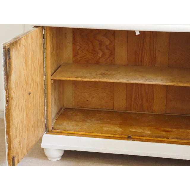 Antique White Glass Display Cabinet For Sale - Image 10 of 14
