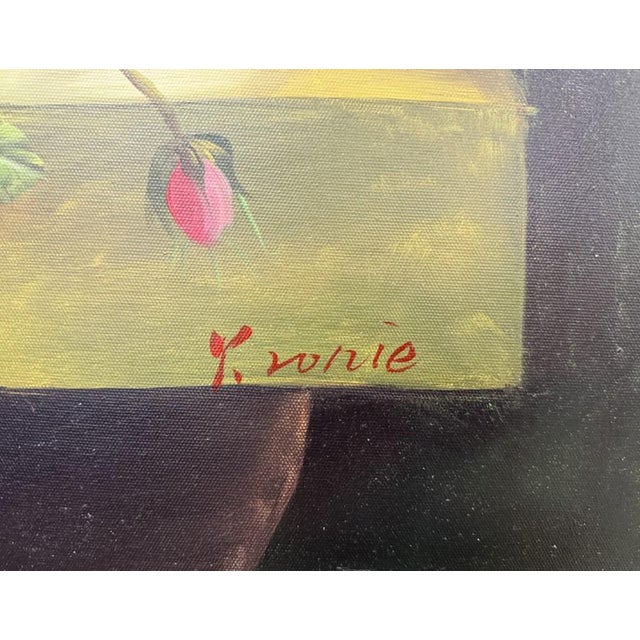 Late 20th Century Large Original Vibrant Floral Still Life Oil on Canvas For Sale - Image 10 of 12
