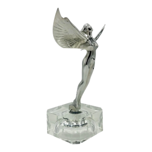 Vintage Aurora Goddess of Dawn Moon Radiator Mascot Hood Ornament Car