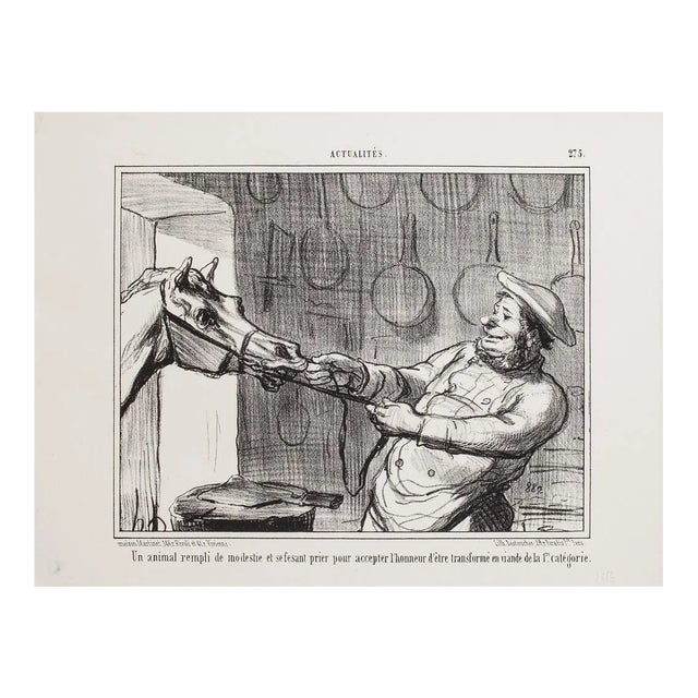 Honoré Daumier, A Pet Filled Modesty, Lithograph, 1856 For Sale
