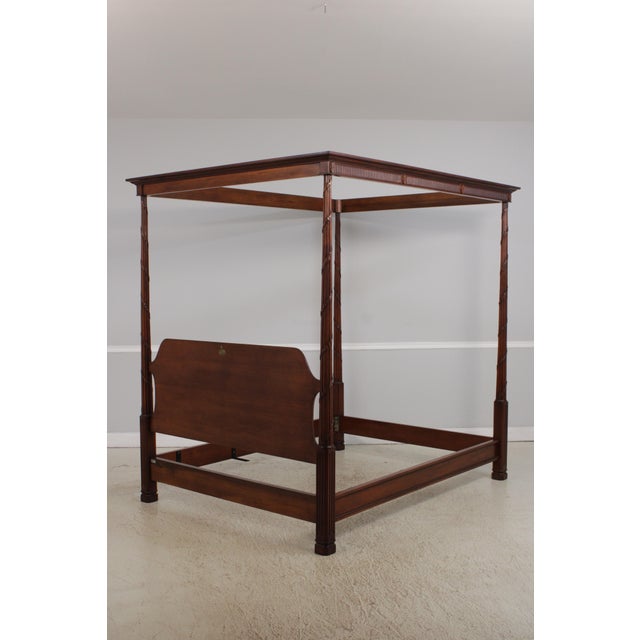 1990s Karges Queen Size Mahogany Canopy Bed For Sale - Image 5 of 17