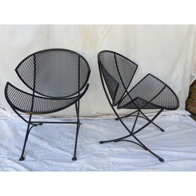 1950s Mid Century Modern Orange Slice Chairs, a Restored Pair For Sale - Image 5 of 9