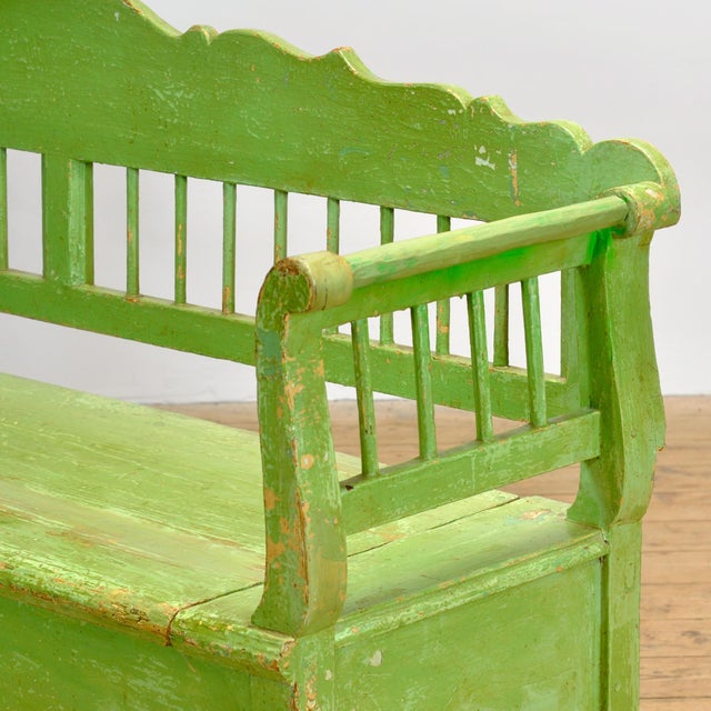 Antique Hungarian Pine Bench with Storage, 1900s For Sale - Image 14 of 18