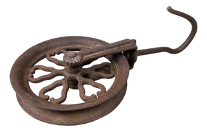 Antique Meiji Era Metal Pulley, Japan, 1890s