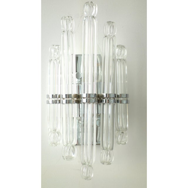 Silver Chrome & Glass Wall Lamp from Honsel, 1970s For Sale - Image 8 of 8