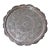 Vintage Ornate Silver-Plated Round Serving Tray With Scalloped Edge For Sale