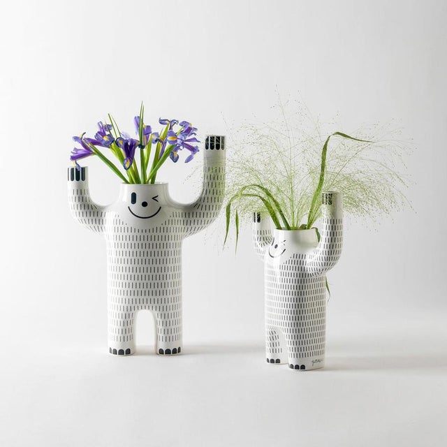 Contemporary Glazed Happy Susto Vases from Jaime Hayon, Set of 2 For Sale - Image 3 of 9