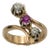 French Trilogy Ring with Ruby and Diamonds, 1890s For Sale