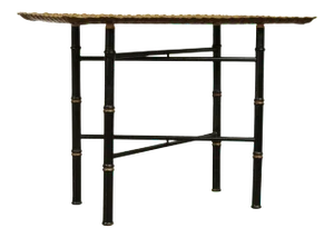 Vintage Faux Bamboo Brass Tray Top Coffee Table