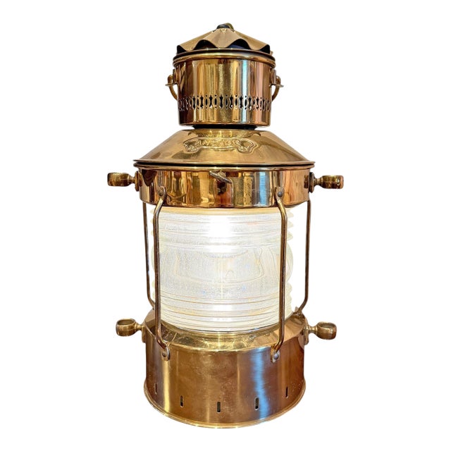 Mid 20th Century Brass Ship's Lantern Pendant Light For Sale