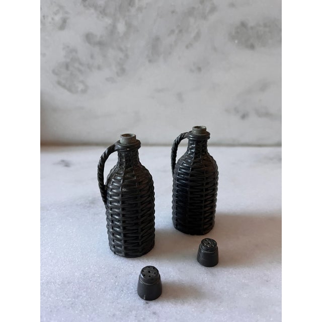 Metal Vintage Demijohn Salt and Pepper Shakers For Sale - Image 7 of 9