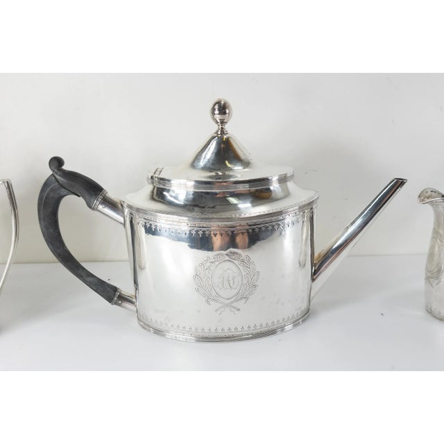 Late 18th Century 18th Century American Coin Silver Tea Set by John Vernon of New York City For Sale - Image 5 of 12