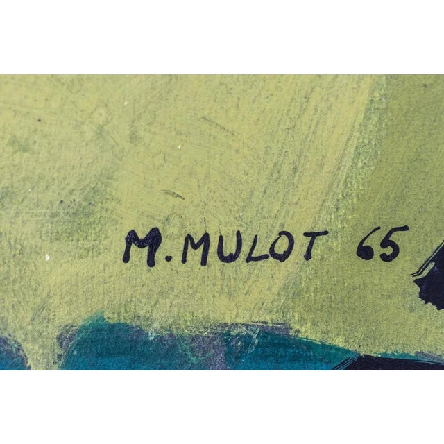 1960s Polychrome Abstract Gouache by Marcel Mulot, 1965 For Sale - Image 5 of 7