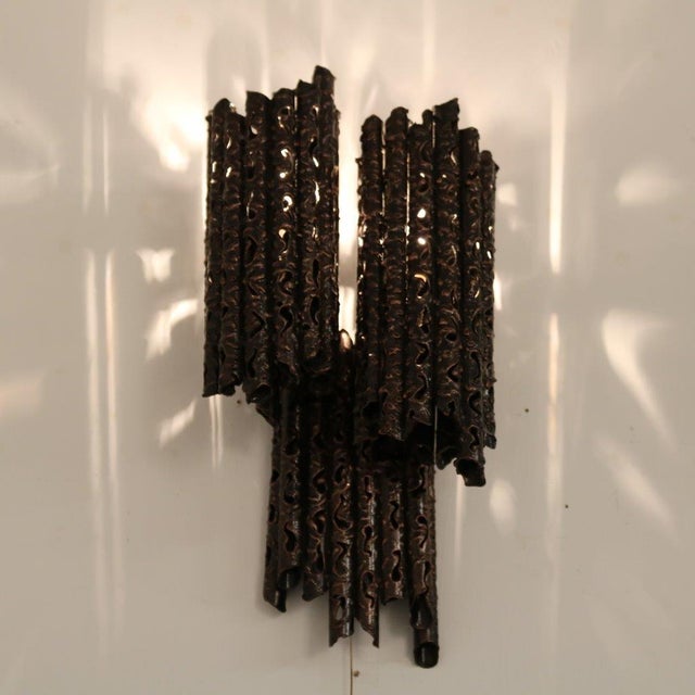 Vintage Brutalist Wall Lamp by Marcello Fantoni, 1960s For Sale - Image 11 of 11