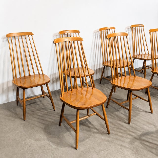 Vintage Scandinavian Wood Chairs, 1960s, Set of 4 For Sale - Image 4 of 9