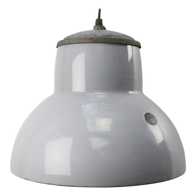 Metal Industrial Dutch Grey Enamel Pendant Lamp from Philips For Sale - Image 7 of 7