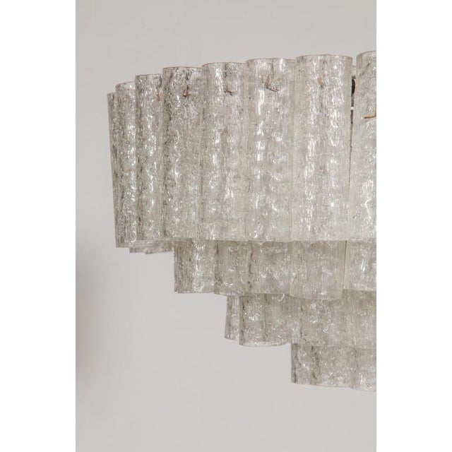 Large Iced Glass Tube Chandelier from Doria, 1960s For Sale - Image 6 of 12