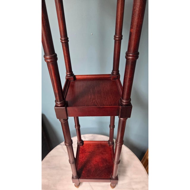 3 Tiered Faux Bamboo Stand Pedestal - 2 Available For Sale - Image 4 of 14
