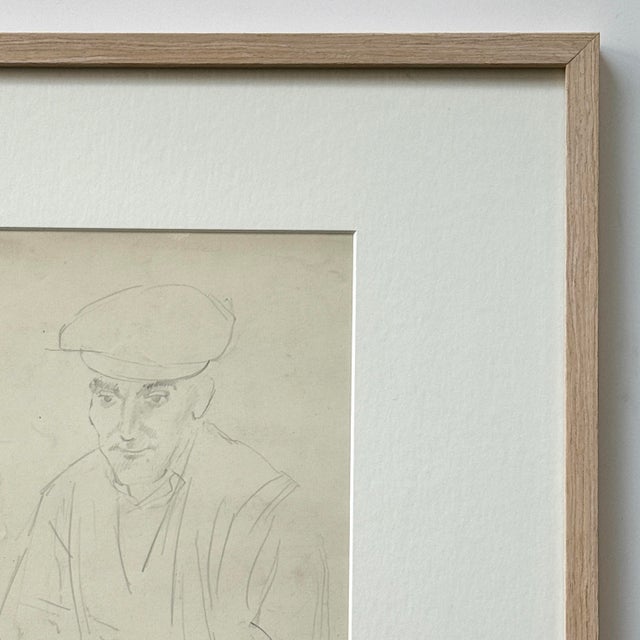 Stanley Spencer (British, 1891–1959) - Untitled Sketch of a Seated Man, Ca. 1938 (Framed) For Sale - Image 4 of 9