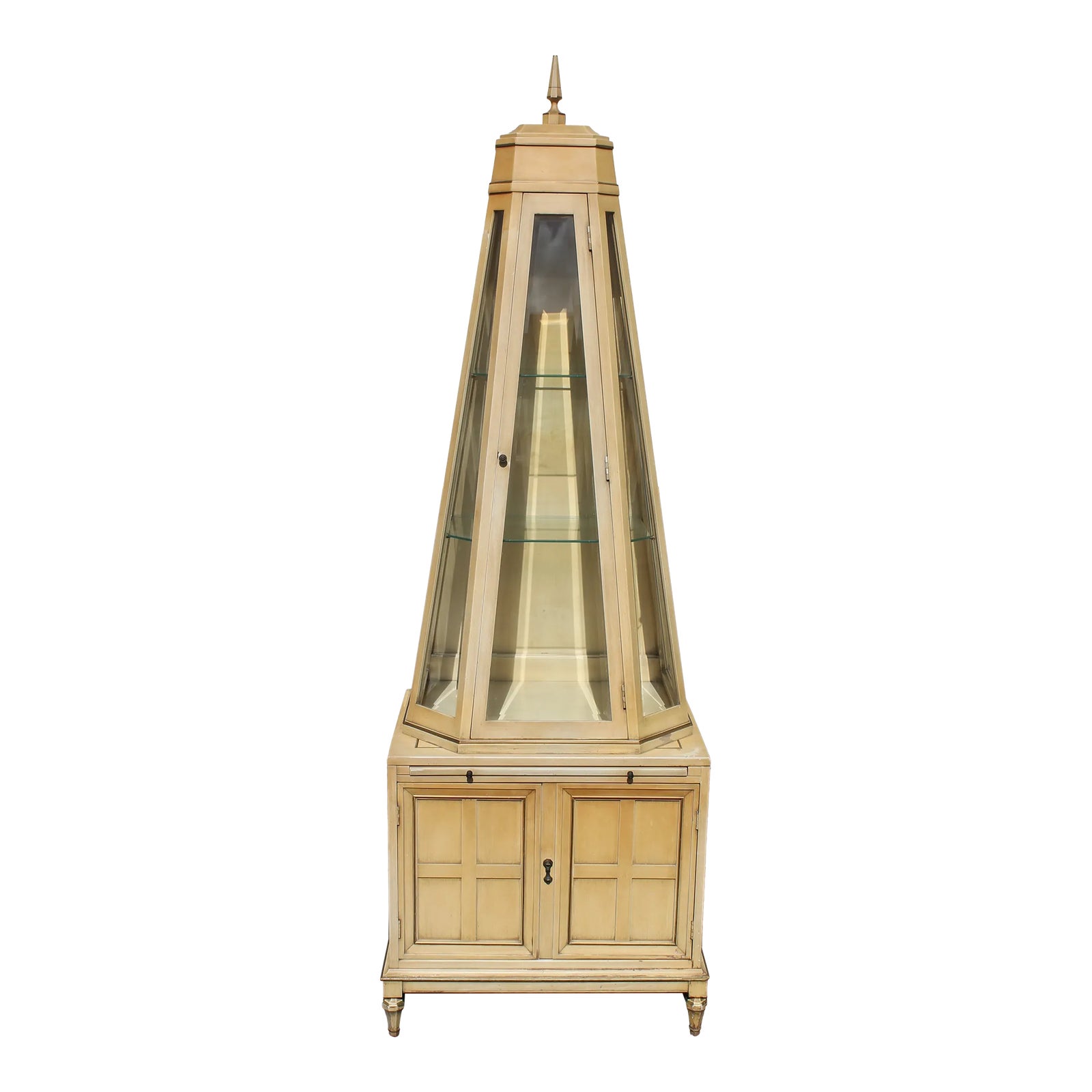1960s Mid Century Modern Display Cabinet - Obelisk Form | Chairish